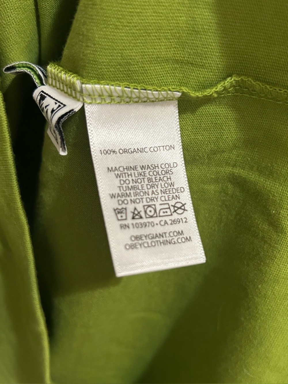 OBEY Green Organic Cotton Crewneck Short Sleeve Pocket T Shirt Men’s Size Large - Picture 10 of 12